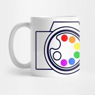 abstract camera and color palette Mug